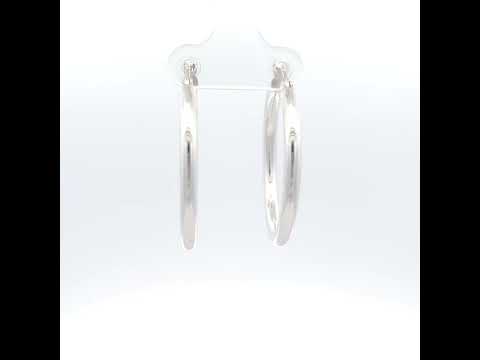 925 Sterling Silver Womens Round Tube Hoop Earrings
