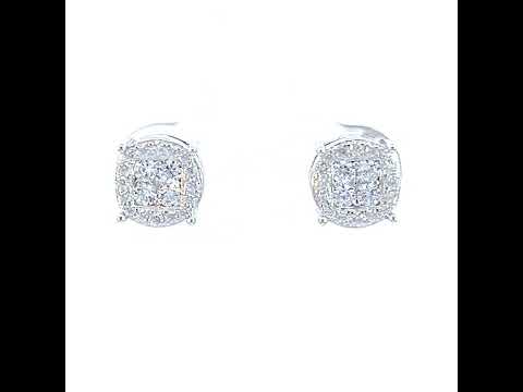 925 Sterling Silver Womens Cubic-Zirconia Fashion Stud Earrings
