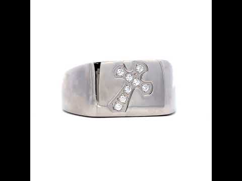 Stainless Steel Mens Cubic Zirconia Cross Polished Band Size-8 Comfort-Fit Fashion Band Ring