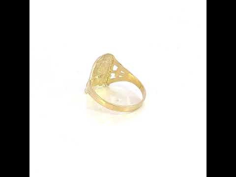 10K Yellow Gold Womens Jesus Religious Ring