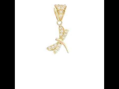 14K Gold Cubic Zirconia Pendant
