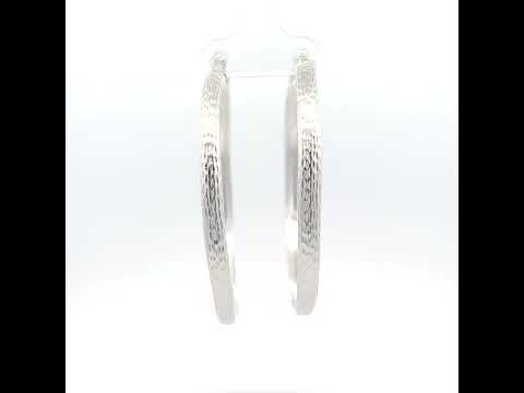 925 Sterling Silver Womens Diamond-Cut Round Tube Hoop Earrings