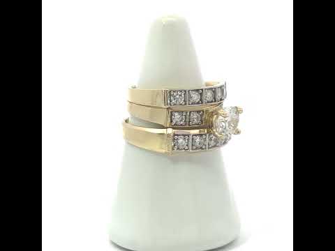 10K Two-tone Gold Cubic-Zirconia His & Hers Trio Ring Set