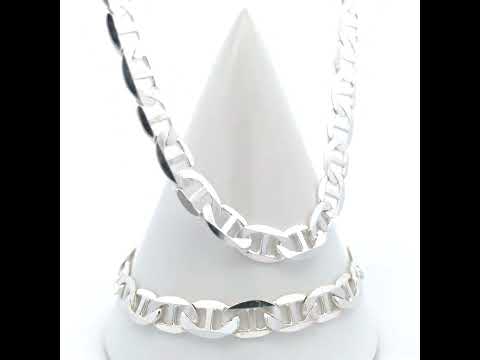 925 Sterling Silver Solid Classic Mariner Chain 8mm-7