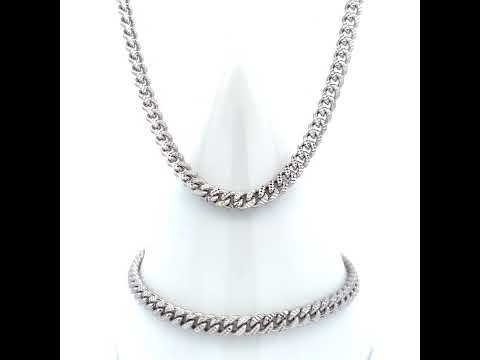 925 Silver Solid Miami Cuban Pyramid Chain 4.9mm-22"