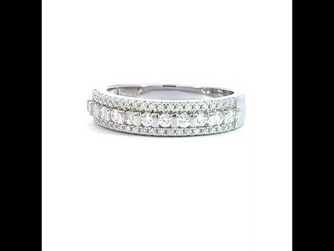 925 Sterling Silver Womens Cubic-Zirconia Fashion Wedding Band Ring Size 5