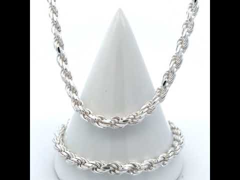925 Silver Solid Rope Chain 5mm-26"