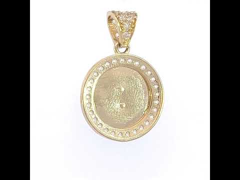 10K Yellow Gold Womens Cubic-Zirconia Guadalupe Religious Charm Pendant