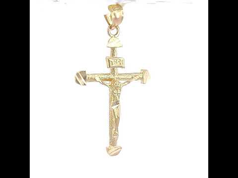 10K Yellow Gold Womens Mens Unisex Crucifix Cross Religious Charm Pendant